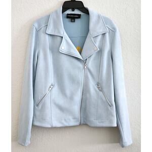 JACKET-COLEEN LOPEZ-Baby Blue-Soft-Leather Look-Soft-"Blessed"-Size Large